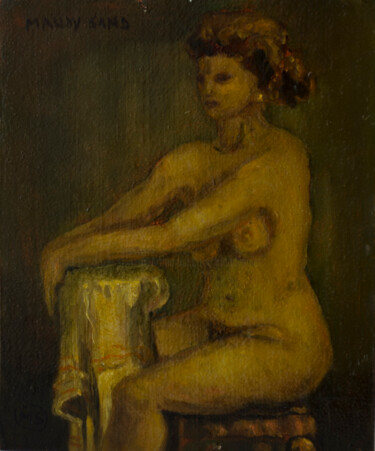Sitting Nude in brown